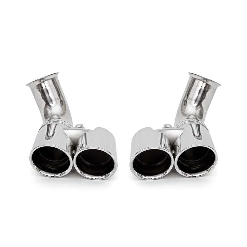 Porsche 996 Carrera Deluxe Quad Style Tips - Long Polished Chrome