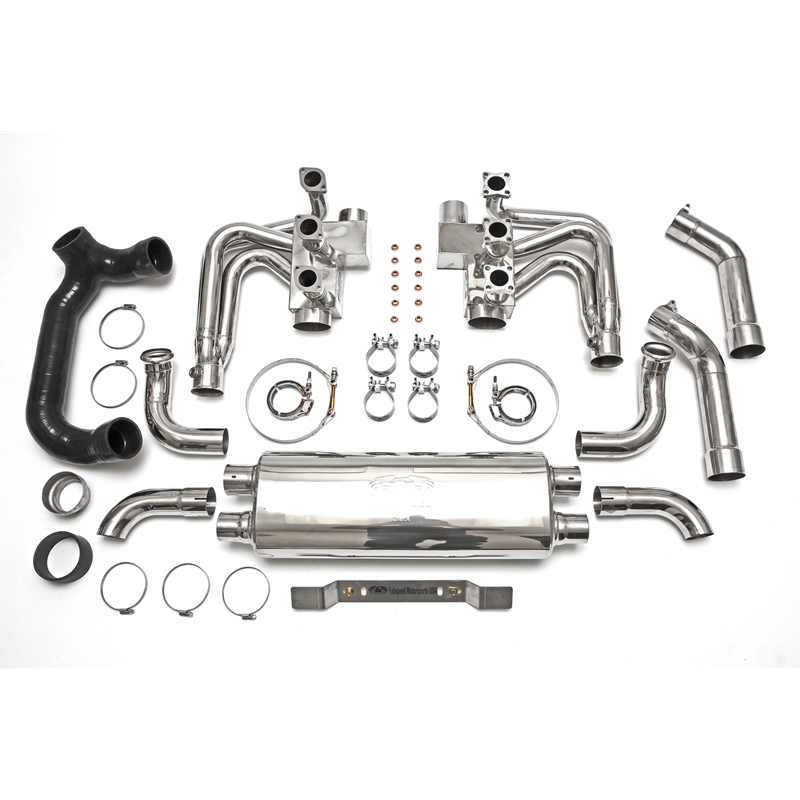 Porsche 964 Carrera RSR Header Muffler Kit with Heat w/ Competition Muffler Outlets (Sport Cats Not Included)