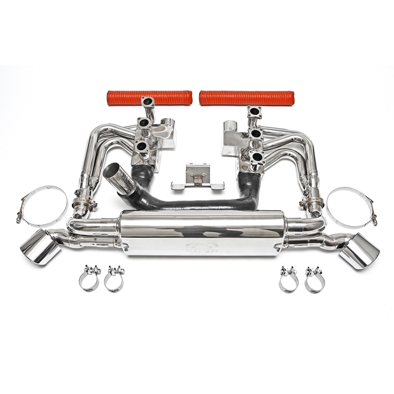 Porsche 911 Carrera RSR Header Muffler Kit Without Heat w/ Tips (Sport Cats Not Included)