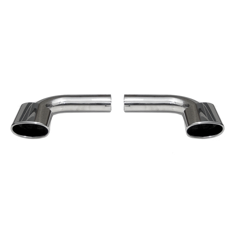 Porsche 996 GT3 Muffler Bypass Pipes w/ Deluxe Oval Style Tips - Polished Chrome