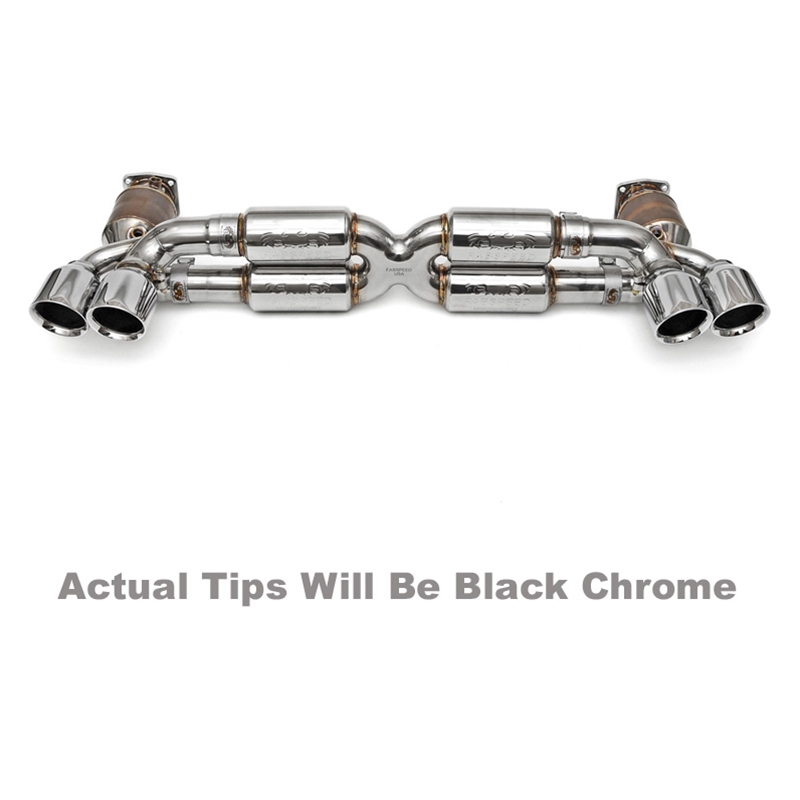 Porsche 991.2 Turbo Supersport Street X-Pipe Exhaust System w/ Tips - Black Quad-Style (Includes Sport Cats)