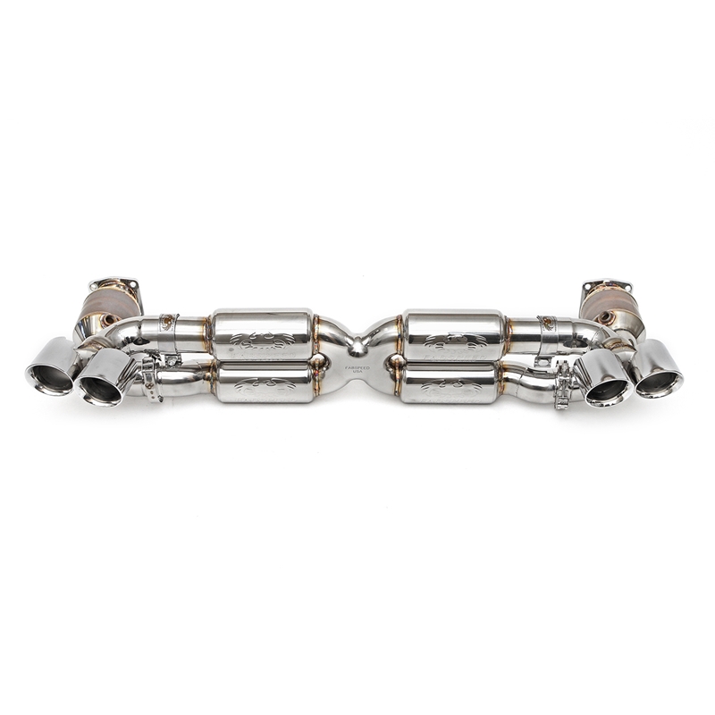 Porsche 997.2 Turbo Supersport Race X-Pipe Exhaust System w/ Tips -  Black Chrome (Includes Catbypass Pipes)