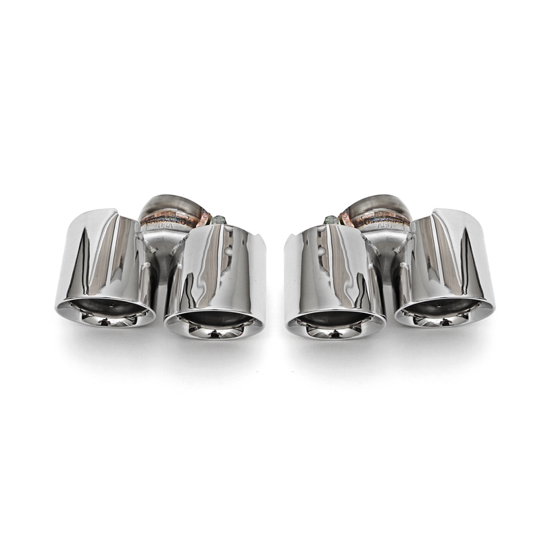 Porsche 997.2 Turbo Deluxe Quad Style Tips - Polished Chrome