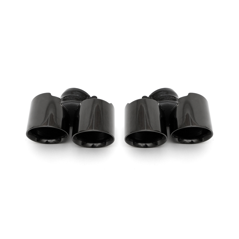 Porsche 997.2 Turbo Deluxe Quad Style Tips - Black Chrome