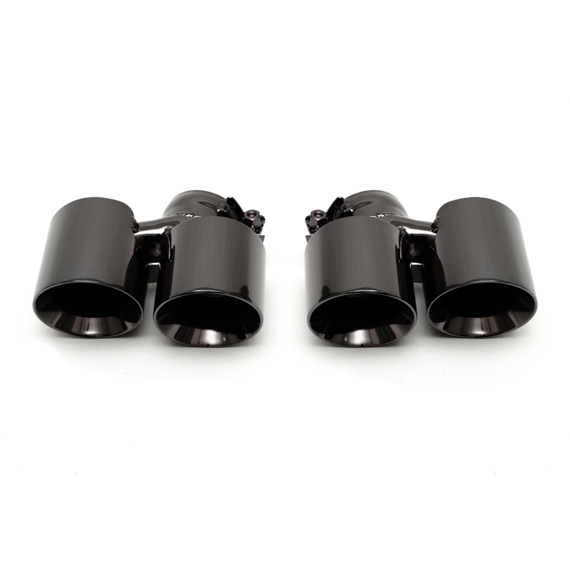 Porsche 997 Turbo Deluxe Quad Style Tips - Black Chrome