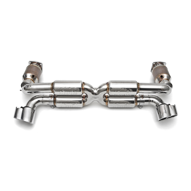 Porsche 996 Turbo 70mm Supersport Street X-Pipe Exhaust System incl. Sport Cats w/ Tips - X-50