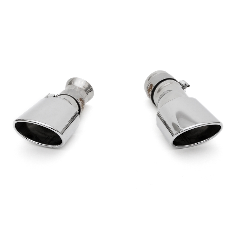 Porsche 964 Turbo 965 Deluxe Oval Style Bolt On Tips - Polished Chrome (For stock muffler only)