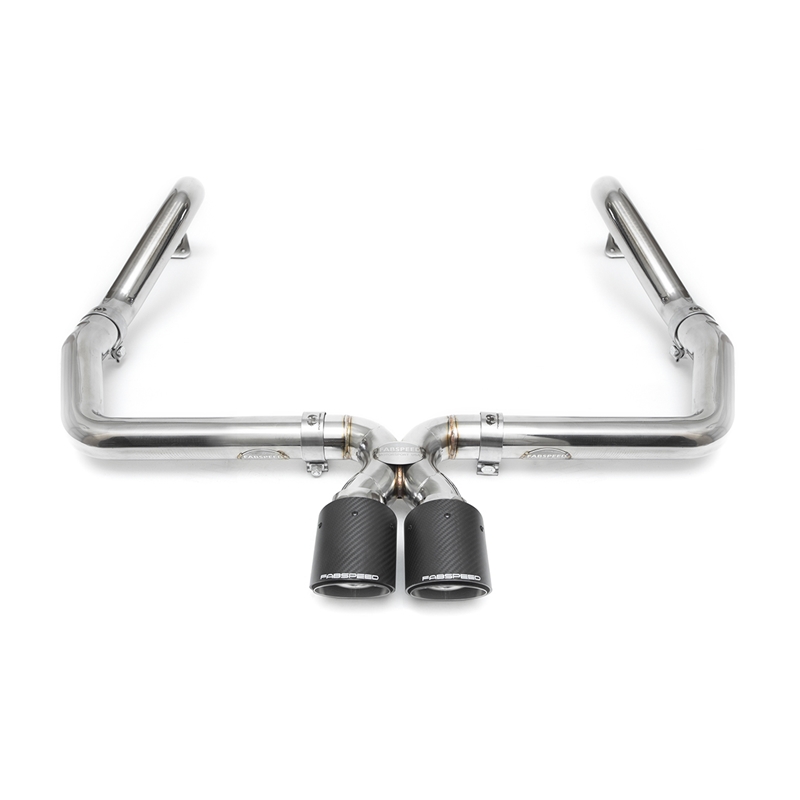 Porsche 981 Cayman GT4 Lightweight Competition Exhaust System w/ Tips - Brushed Single-Wall Tips