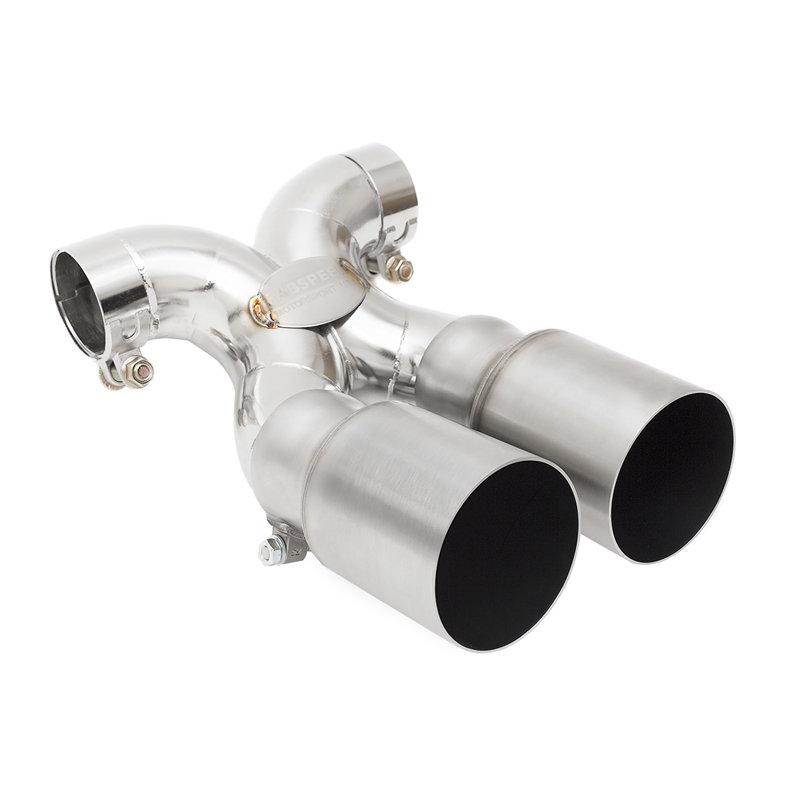 Porsche 718 Boxster/Cayman Deluxe Bolt-On Tips (for OEM exhaust) - Polished Single Wall Stainless Steel Tips