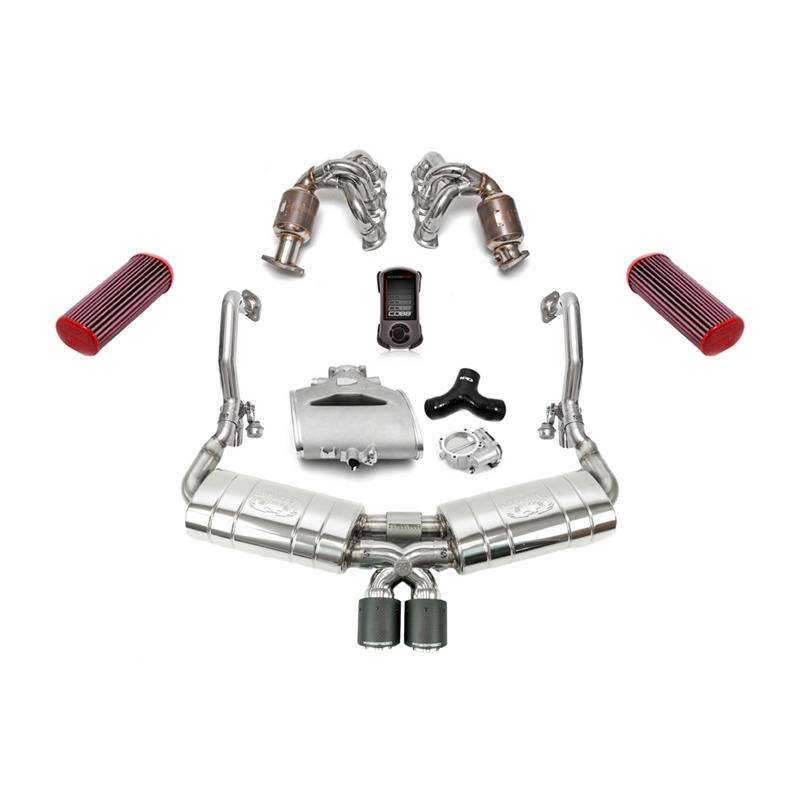 Porsche 981 Boxster/Cayman Non-S TrackTec Performance Package w/ Tips - Polished Chrome (For PSE cars