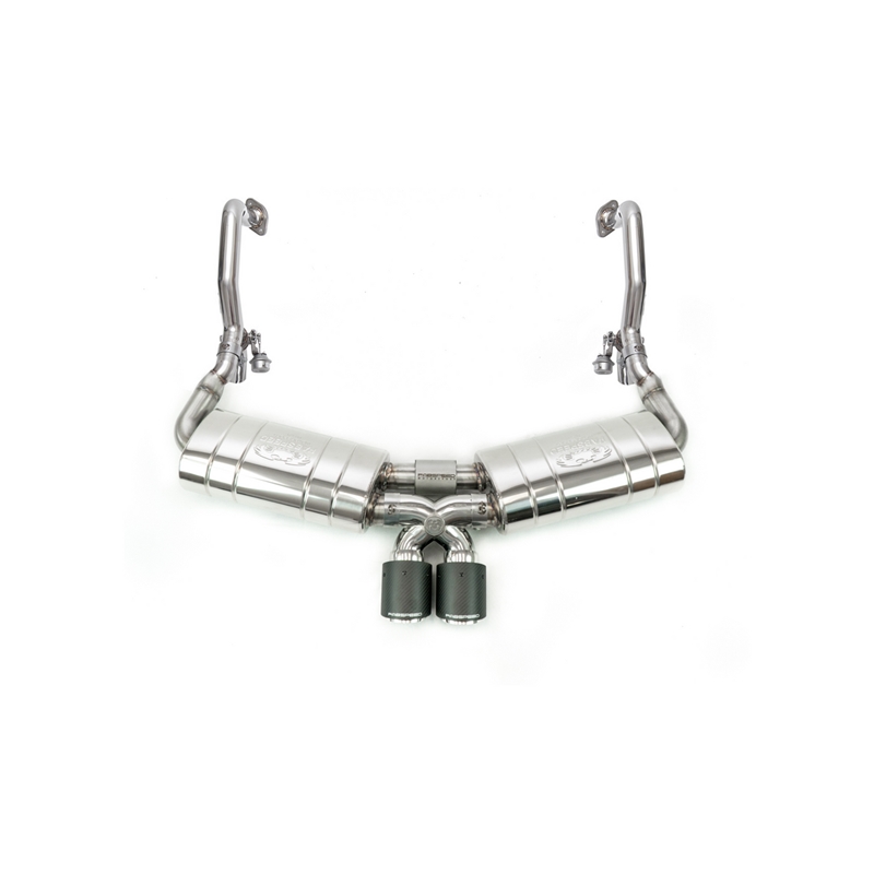 Porsche 981 Boxster/Cayman TrackTec Valve Bypass Exhaust System w/ Tips - Black Chrome (For PSE cars