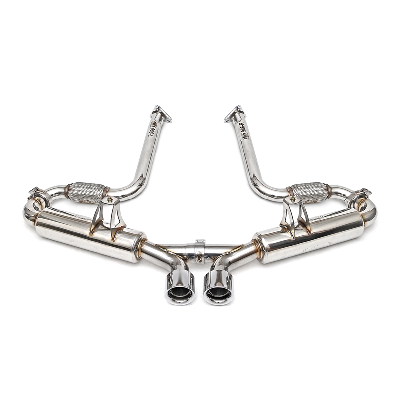 Porsche 986 Boxster Supercup Exhaust System w/ Deluxe Dual Style Tips (2000-2004) - Black Chrome