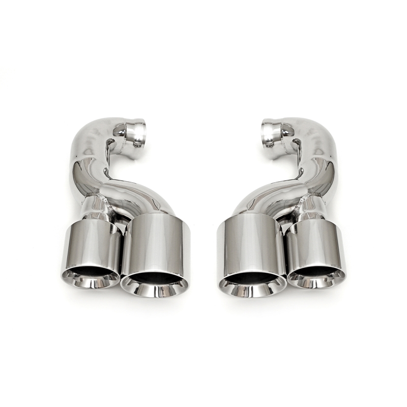 Porsche 957 Cayenne Turbo Deluxe Quad Style Tips - Polished Chrome
