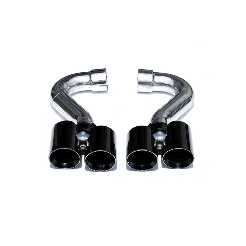 Porsche 955 Cayenne S Deluxe Quad Style Tips - Black Chrome