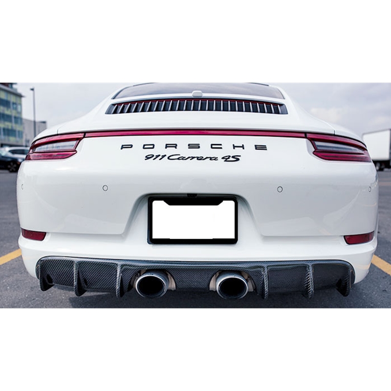 Porsche 991.2 NR Carbon Fiber Rear Finned Diffusre (2017+ Center Exhaust models ONLY) -