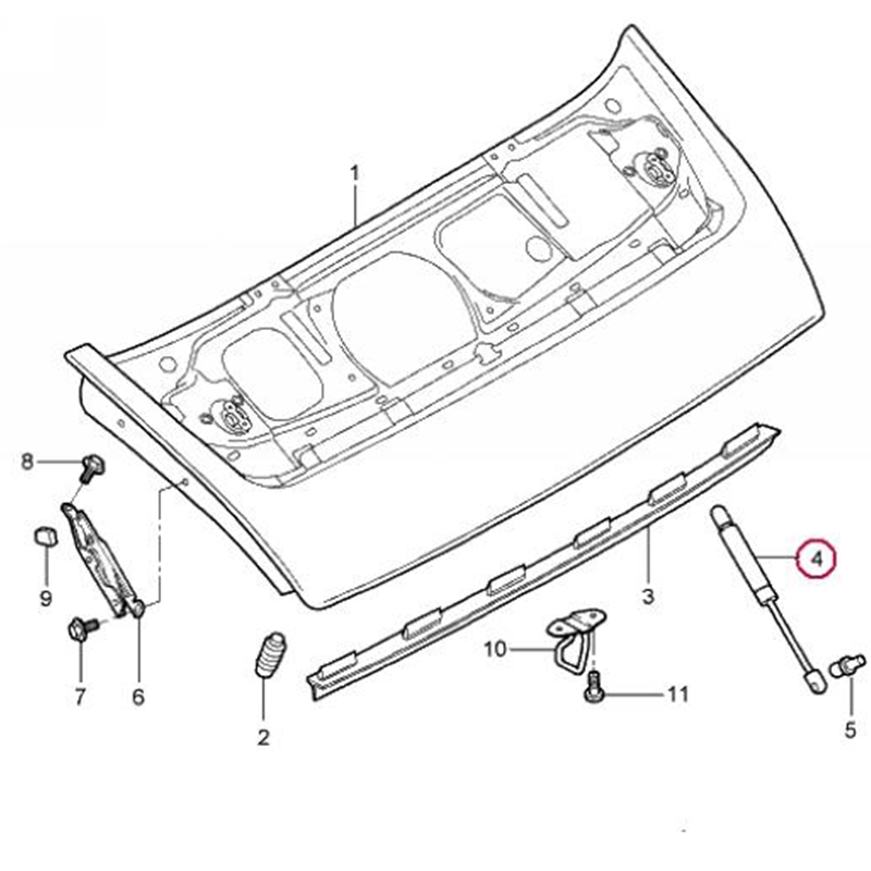 Porsche Decklid Shock - Rear
