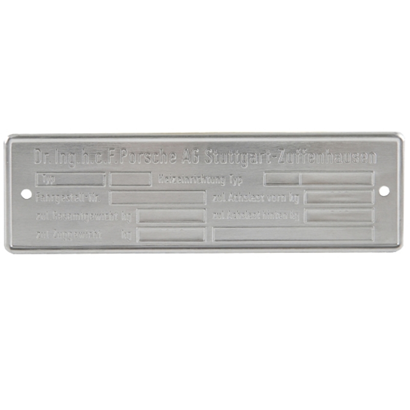 Porsche Chassis Identification Plate