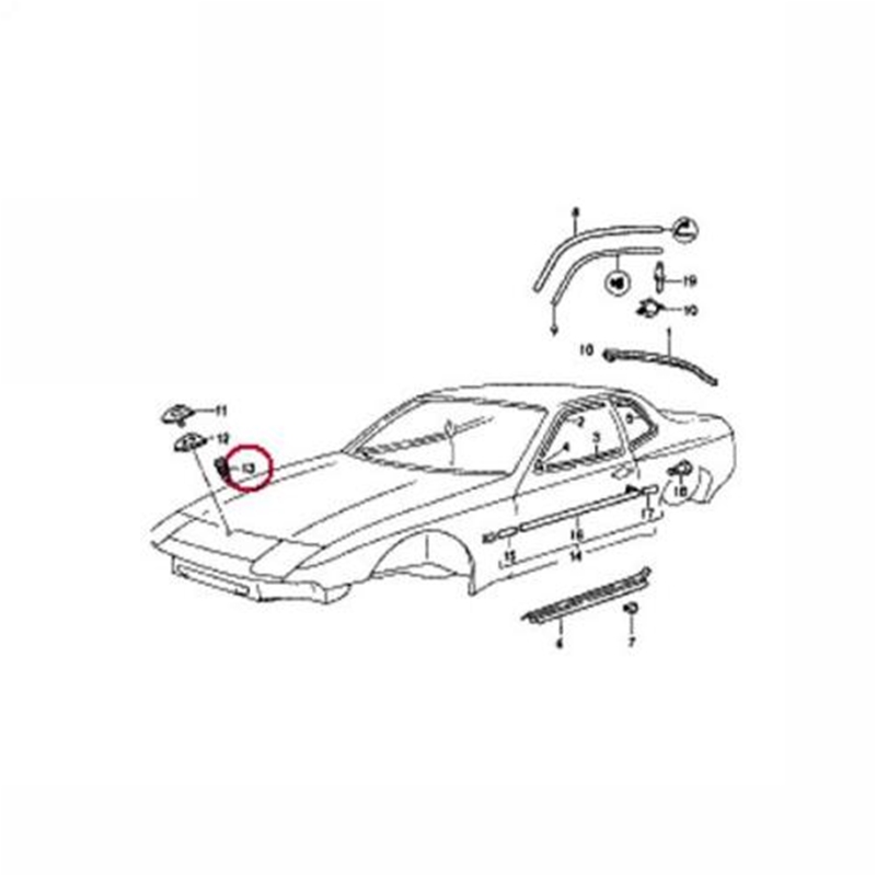 Porsche Hood Badge Crest Speed Nut