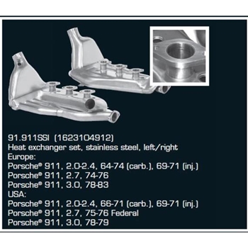 Porsche 911 Ssi Stainless Heat Exchangers - Thin