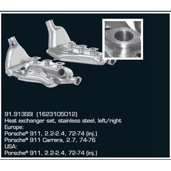 Porsche 911 Ssi Stainless Steel Heat Exchangers