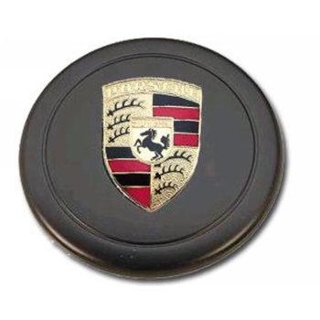 Porsche Wheel Cap - Black W/inlaid  Color Crest
