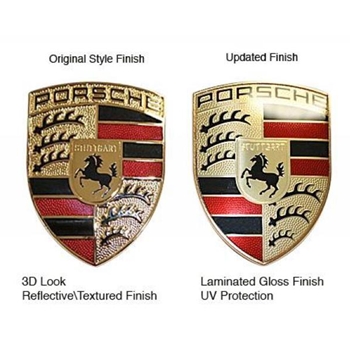 Porsche Hood Badge Crest With Laminated Finish