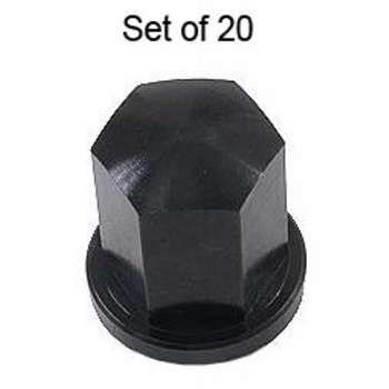 Wheel Lug Nuts Black Anodized Aluminum - Set of 20