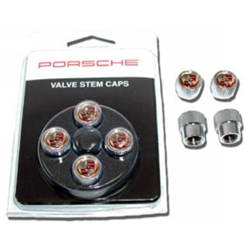 Porsche Valve Stem Cap Set Gold/ Silver