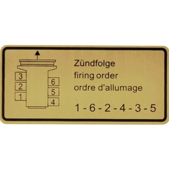 Porsche Engine Firing Order Sticker