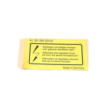 Porsche Alternator Sticker