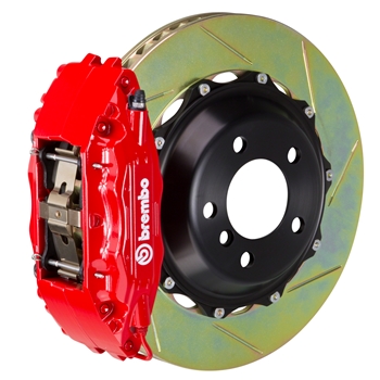 Porsche Brembo GT 355x32 2-Piece Calipers 4 Piston Slotted Front Big Brake Kit - Red Calipers