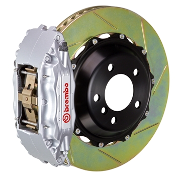 Porsche Brembo GT 355x32 2-Piece Calipers 4 Piston Slotted Front Big Brake Kit - Silver Calipers