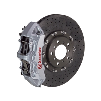 Porsche Brembo GT CCM-R 380x34 CCM-RCalipers 6 Piston Drilled Front Big Brake Kit - Silver Calipers