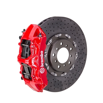 Porsche Brembo GT CCM-R 380x34 CCM-RCalipers 6 Piston Drilled Front Big Brake Kit - Red Calipers