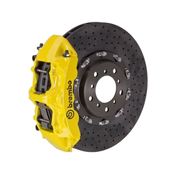 Porsche Brembo GT CCM-R 380x34 CCM-RCalipers 6 Piston Drilled Front Big Brake Kit - Yellow Calipers