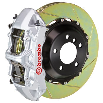 Porsche Brembo GT 355x32 2-Piece Calipers 6 Piston Slotted Front Big Brake Kit - Silver Calipers