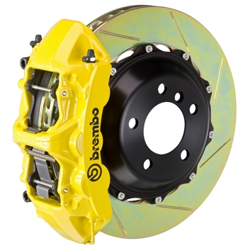 Porsche Brembo GT 355x32 2-Piece Calipers 6 Piston Slotted Front Big Brake Kit - Yellow Calipers