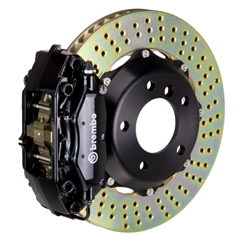 Porsche Brembo GT 328x28 2-Piece Calipers 4 Piston Drilled Rear Big Brake Kit - Black Calipers