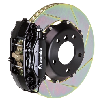 Porsche Brembo GT 328x28 2-Piece Calipers 4 Piston Slotted Rear Big Brake Kit - Black Calipers