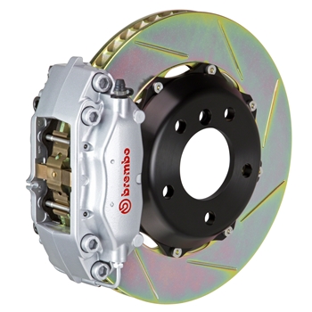 Porsche Brembo GT 328x28 2-Piece Calipers 4 Piston Slotted Rear Big Brake Kit - Silver Calipers