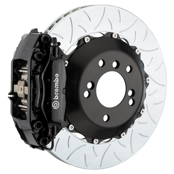 Porsche Brembo GT 345x28 2-Piece Calipers 4 Piston Slotted Type-3 Rear Big Brake Kit - Black Calipers