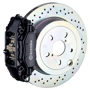Porsche Brembo GT 309x28 1-Piece Calipers 4 Piston Drilled Rear Big Brake Kit - Black Calipers