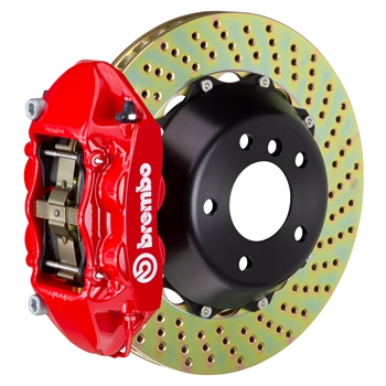 Porsche Brembo GT 380x28 2-Piece Calipers 4 Piston Drilled Rear Big Brake Kit - Red Calipers