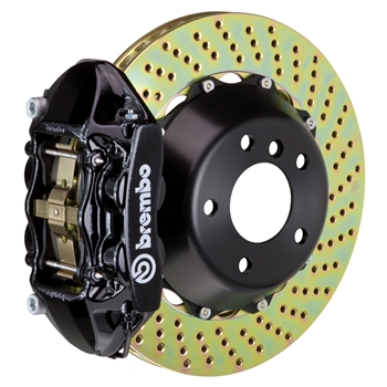Porsche Brembo GT 380x28 2-Piece Calipers 4 Piston Drilled Rear Big Brake Kit - Black Calipers