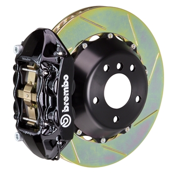 Porsche Brembo GT 380x28 2-Piece Calipers 4 Piston Slotted Rear Big Brake Kit - Black Calipers