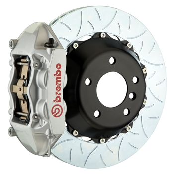 Porsche Brembo GT 345x28 2-Piece Calipers 4 Piston Slotted Type-3 Rear Big Brake Kit - Silver Calipers