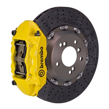 Porsche Brembo GT CCM-R 360x28 CCM-RCalipers 4 Piston Drilled Rear Big Brake Kit - Yellow Calipers
