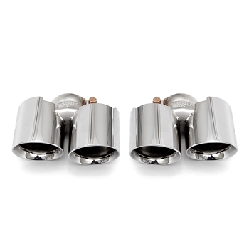 Porsche 991 Carrera Deluxe Quad-Style Tips (Single-Inlet/Non-PSE) - Polished Chrome