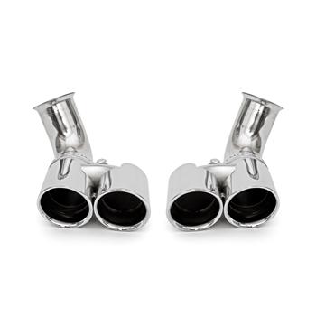Porsche 996 Carrera Deluxe Quad Style Tips - Long Polished Chrome