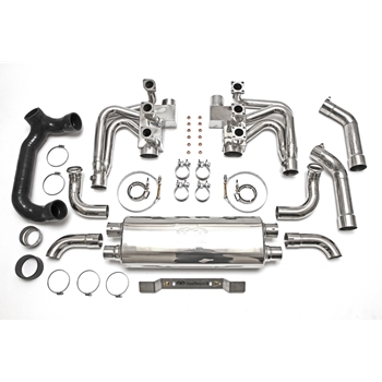 Porsche 964 Carrera RSR Header Muffler Kit with Heat w/ Competition Muffler Outlets (Sport Cats Not Included)